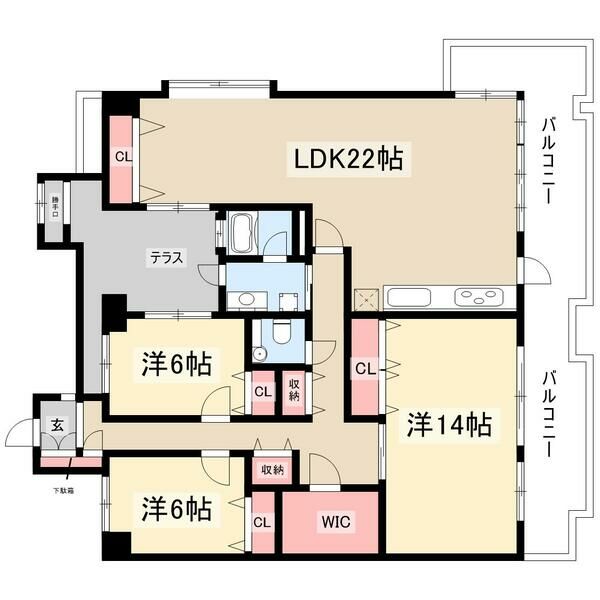 ビラ三秀山中 (5階部分) 間取図