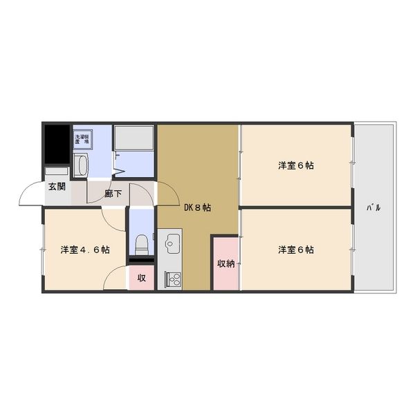 メゾン浪打 410の間取り図