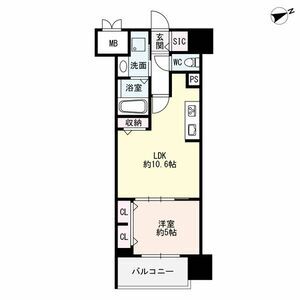 ザ・シンフォニア新栄 1106の間取り図
