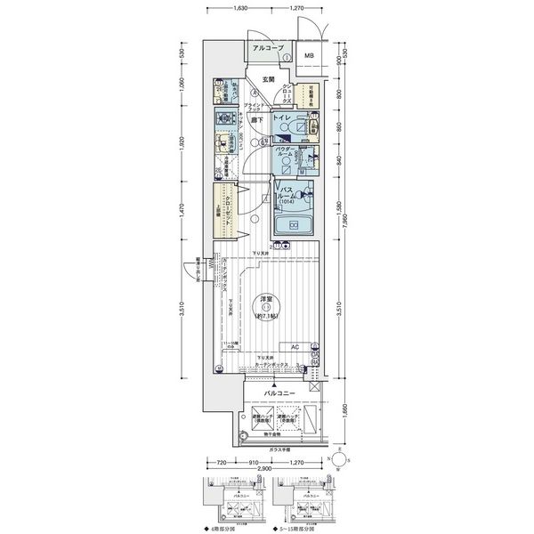 エステムコート名古屋栄プレシャス 1301の間取り図
