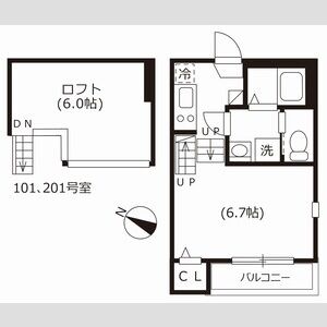 ハーモニーテラス西野町 101 間取図