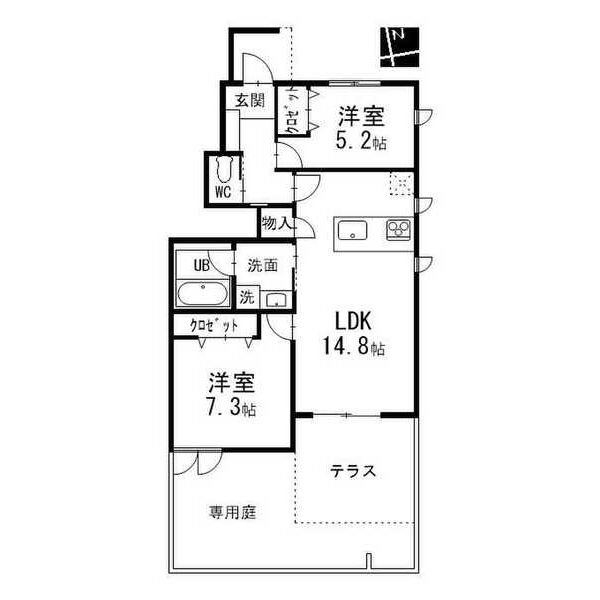 シーズンステージ本山 N101の間取り図