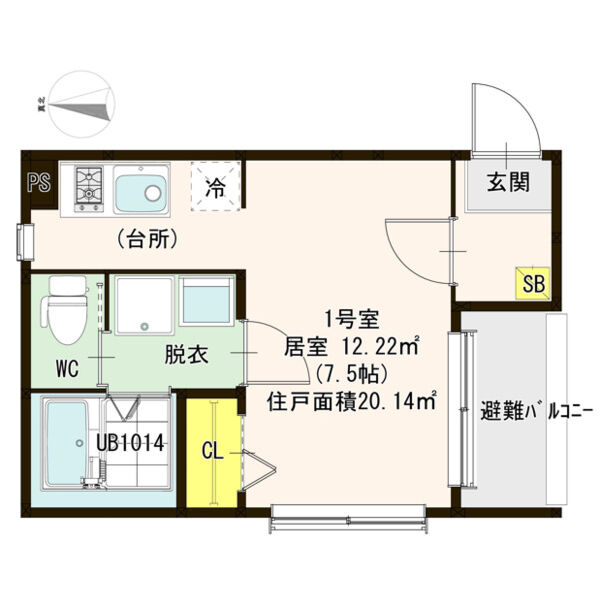 ハーモニーテラス上飯田通I 101 間取図