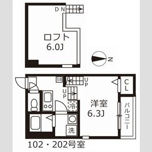 ハーモニーテラス西日置 102【初期安CP】の間取り図