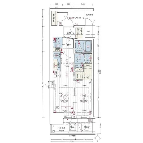 エステムコート名古屋新栄IIアリーナ 201の間取り図