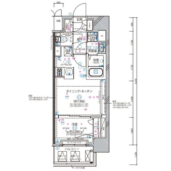 ディアレイシャス東別院II 1203の間取り図