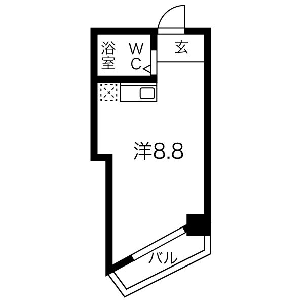 アロスビル 3Aの間取り図
