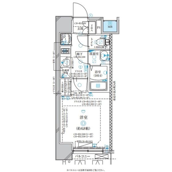 ディアレイシャス名古屋太閤通II 401の間取り図