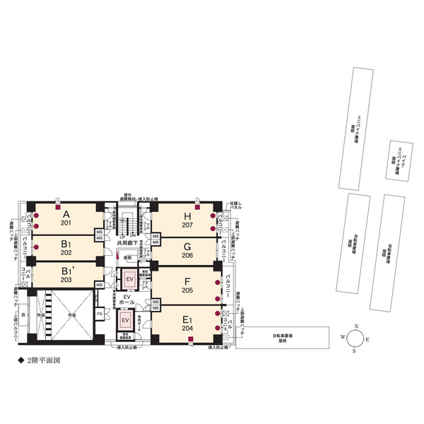 エステムコート名古屋新栄IIアリーナ 201 フロア間取図