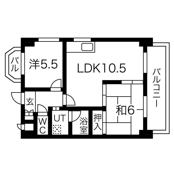 リヴァーサイド植田 404 間取図