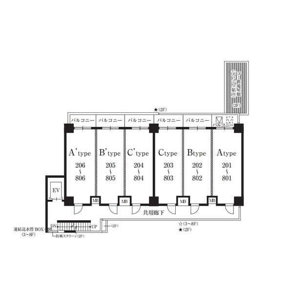 ディアレイシャス名古屋太閤通II 401 フロア間取図