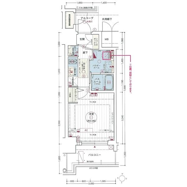 エステムコート名古屋新栄IIアリーナ 1408の間取り図