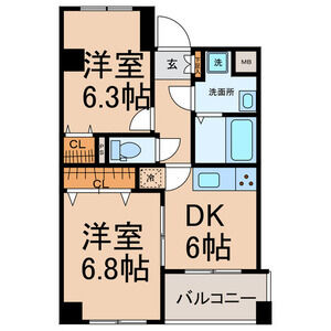 スリーウェイ金山 205の間取り図